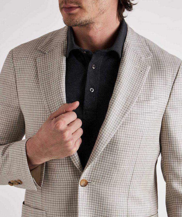 Houndstooth Wool, Silk & Linen Sports Jacket image 4