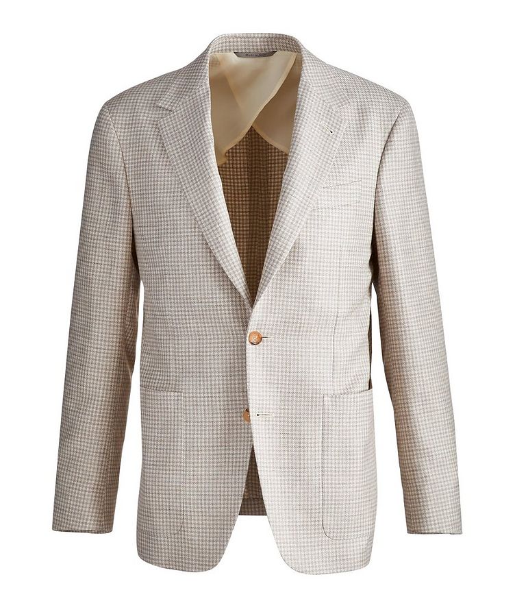 Houndstooth Wool, Silk & Linen Sports Jacket image 0