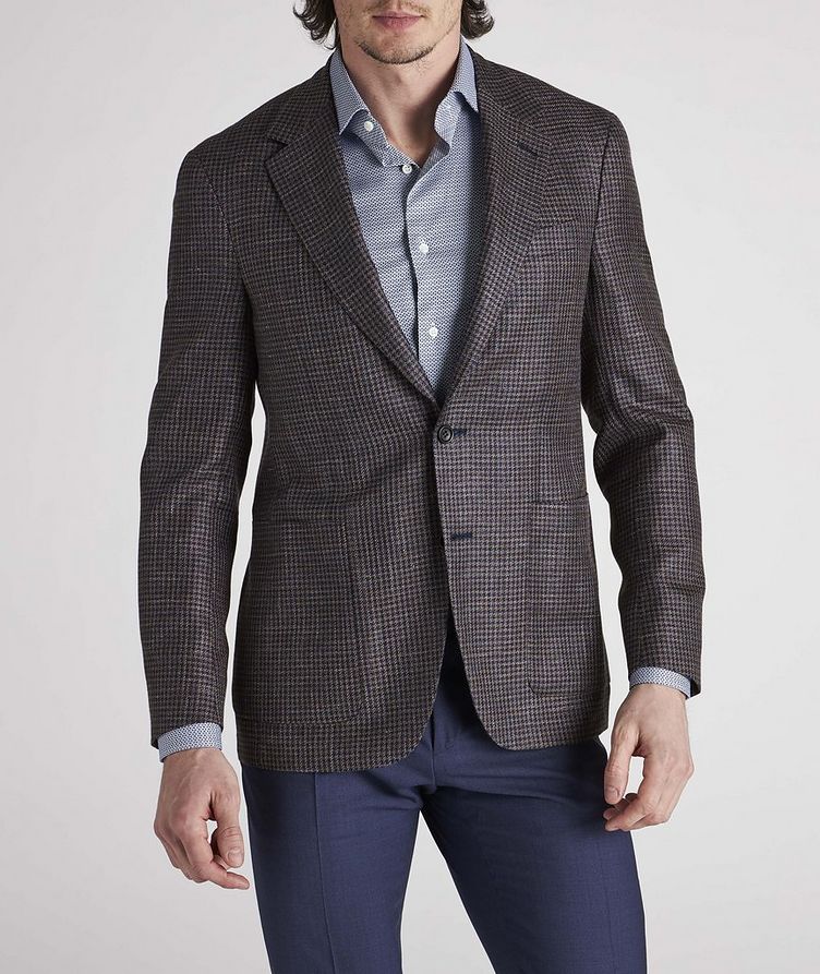 Houndstooth Wool, Silk & Linen Sports Jacket image 2
