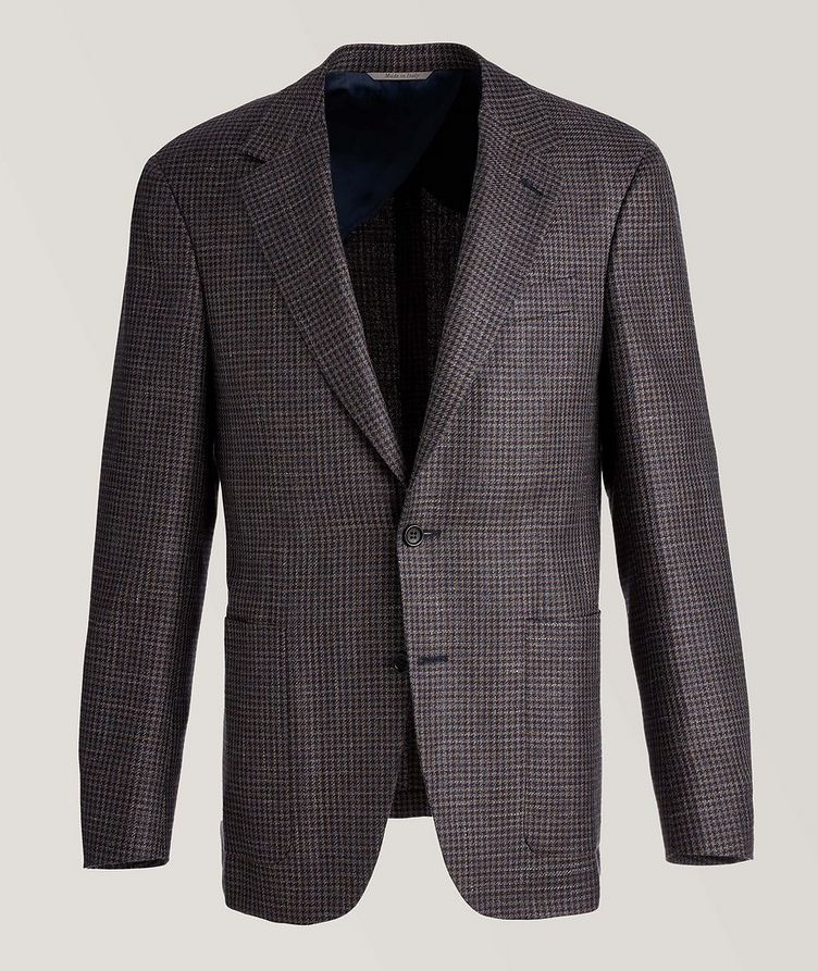 Houndstooth Wool, Silk & Linen Sports Jacket image 0