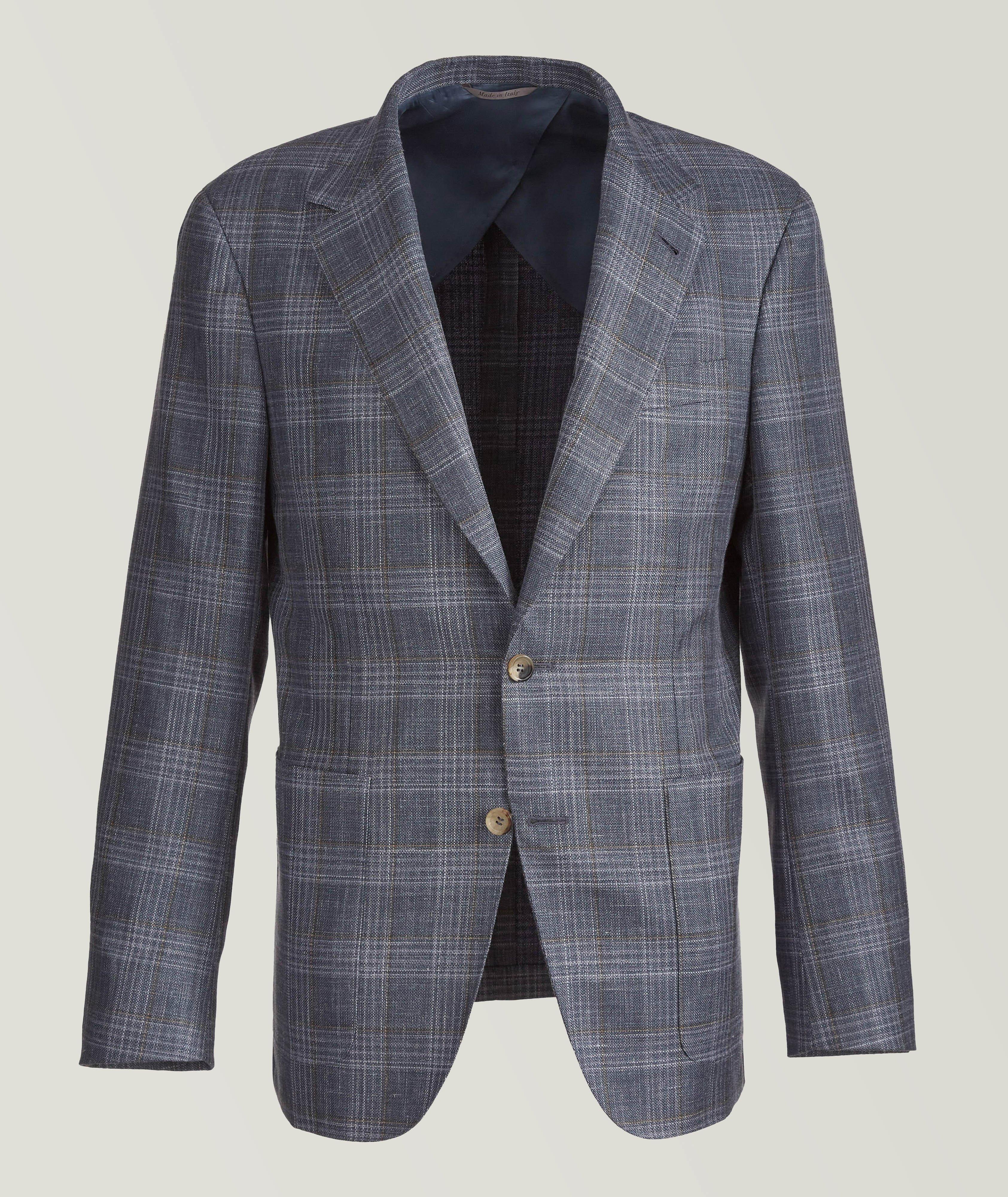 Canali Plaid Wool, Silk & Linen Sports Jacket | Sport Jackets | Harry Rosen