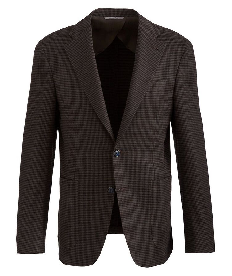 Slim Fit Houndstooth Wool-Cashmere Sports Jacket image 0