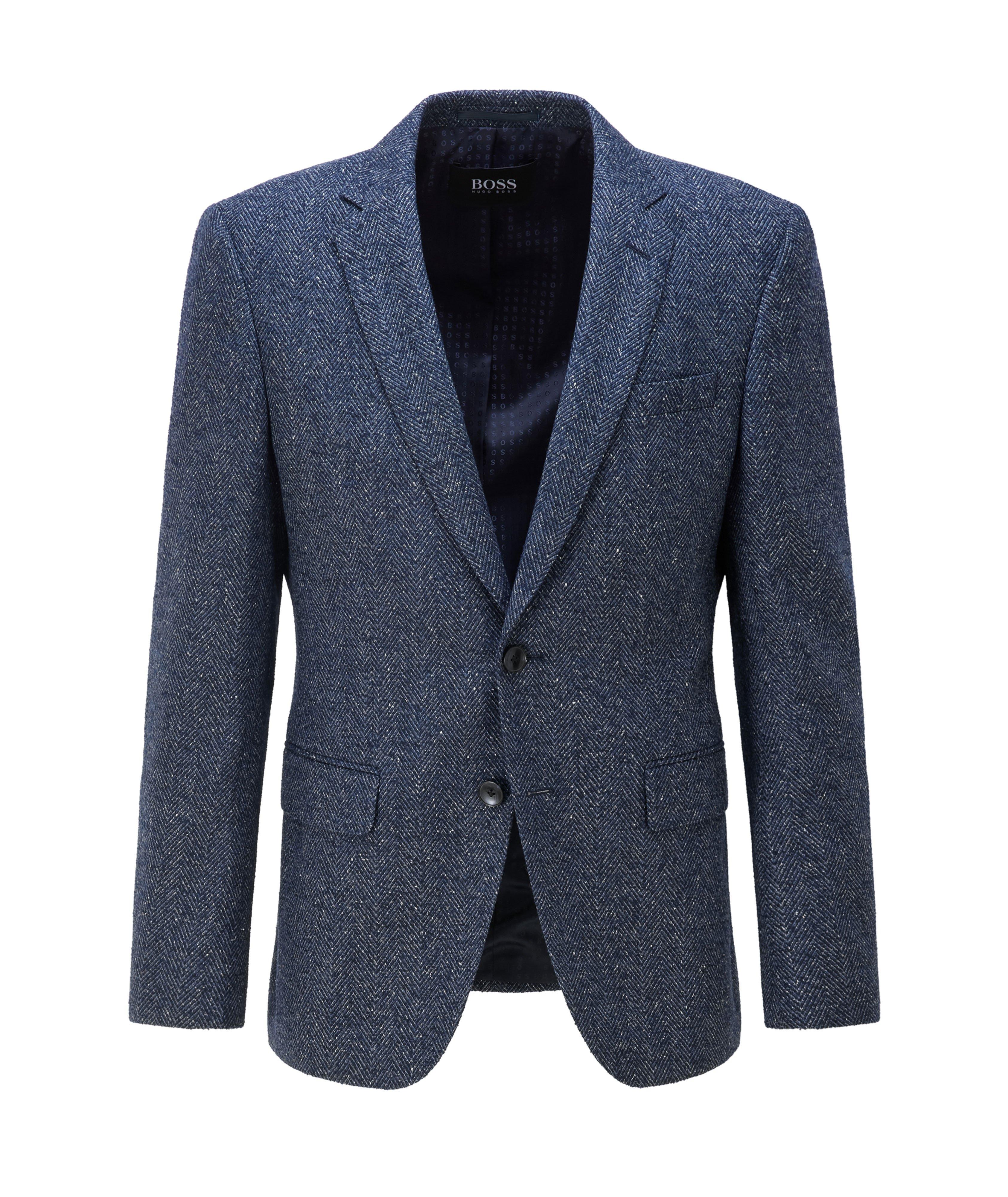 Slim Fit Herringbone Wool-Blend Sports Jacket image 0