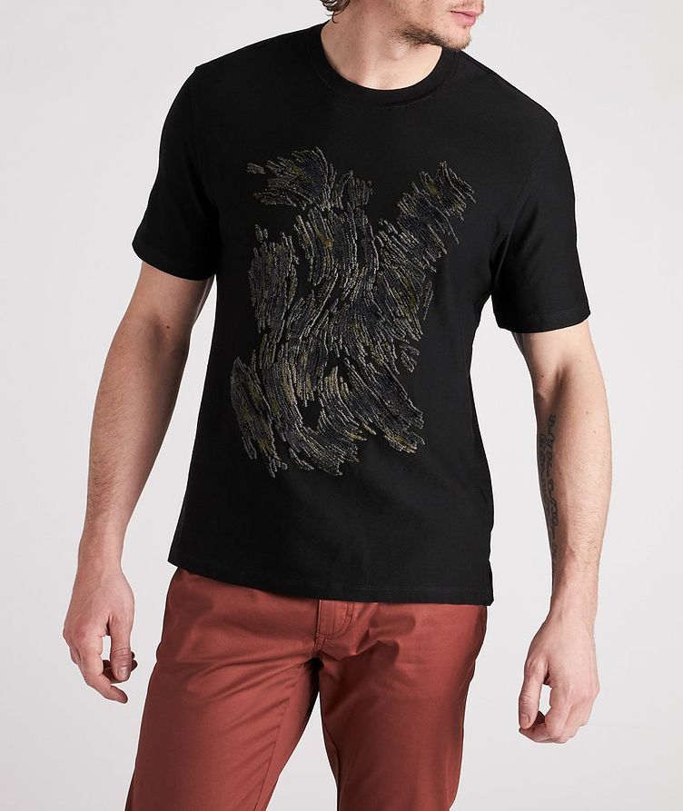 Cotton Abstract Textured T-Shirt image 2