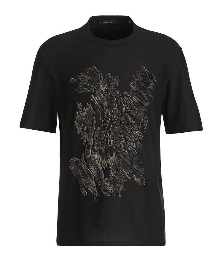 Cotton Abstract Textured T-Shirt image 0