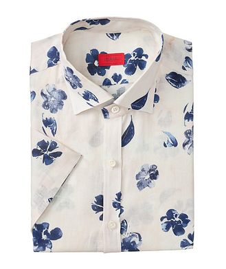 Isaia Contemporary-Fit Linen Floral Shirt