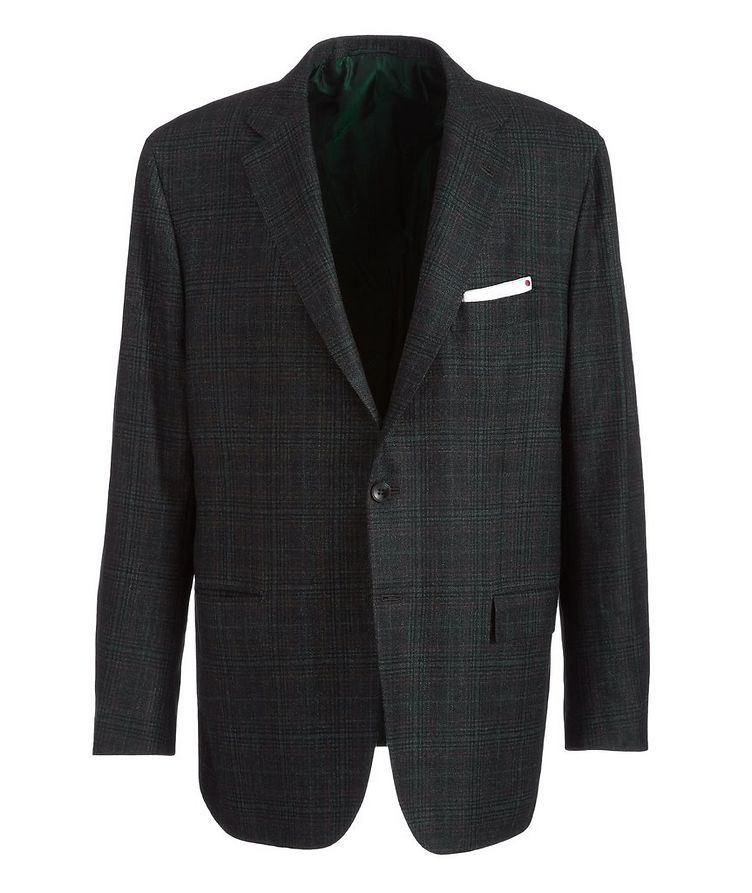 Contemporary Fit Checked Cashmere, Wool & Silk Sports Jacket image 0