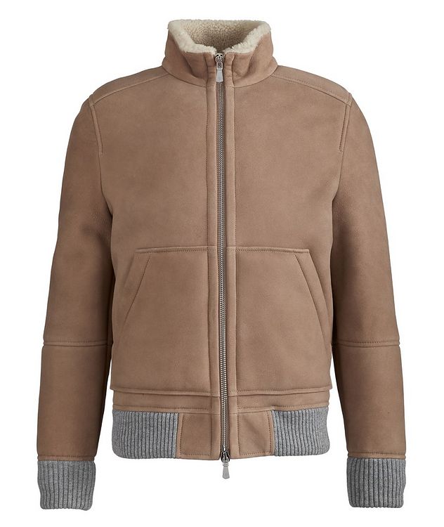Suede Shearling Bomber Jacket picture 1