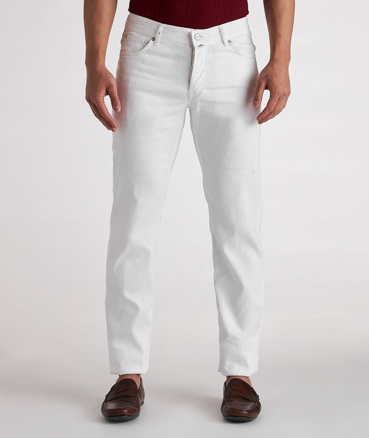 Slim Fit Stretch Linen-Cotton Blend Jeans image 2