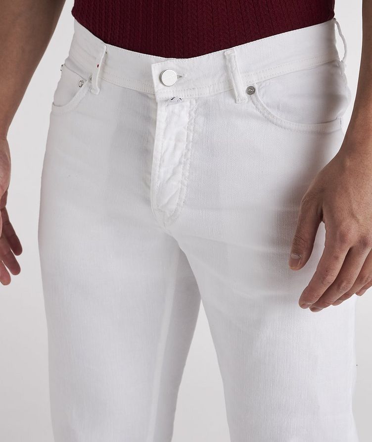 Slim Fit Stretch Linen-Cotton Blend Jeans image 4