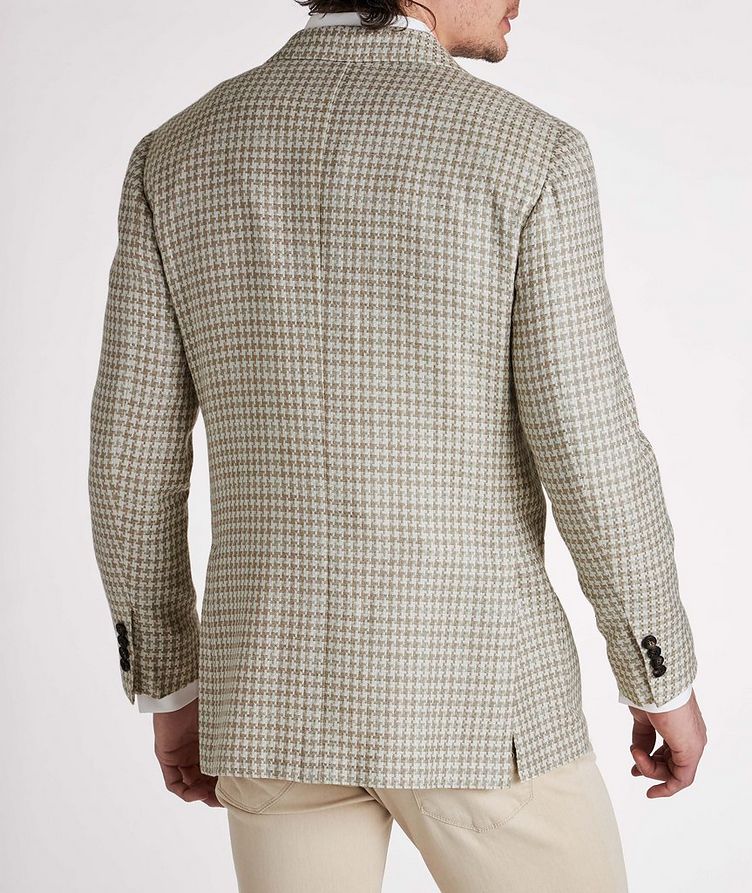 Contemporary Fit Houndstooth Linen, Cashmere, & Wool Sports Jacket image 2