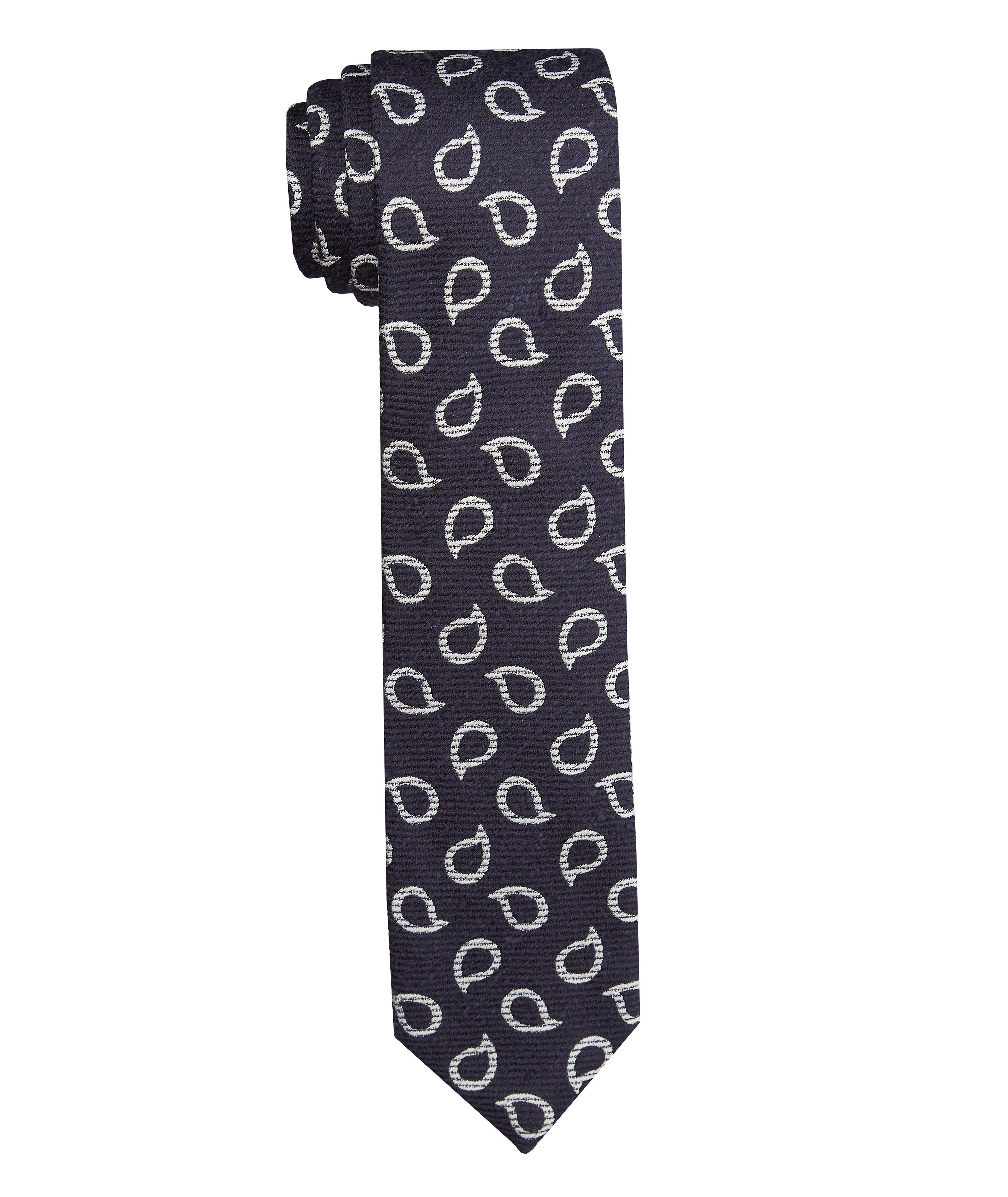 Paisley Patterned Silk Tie image 0