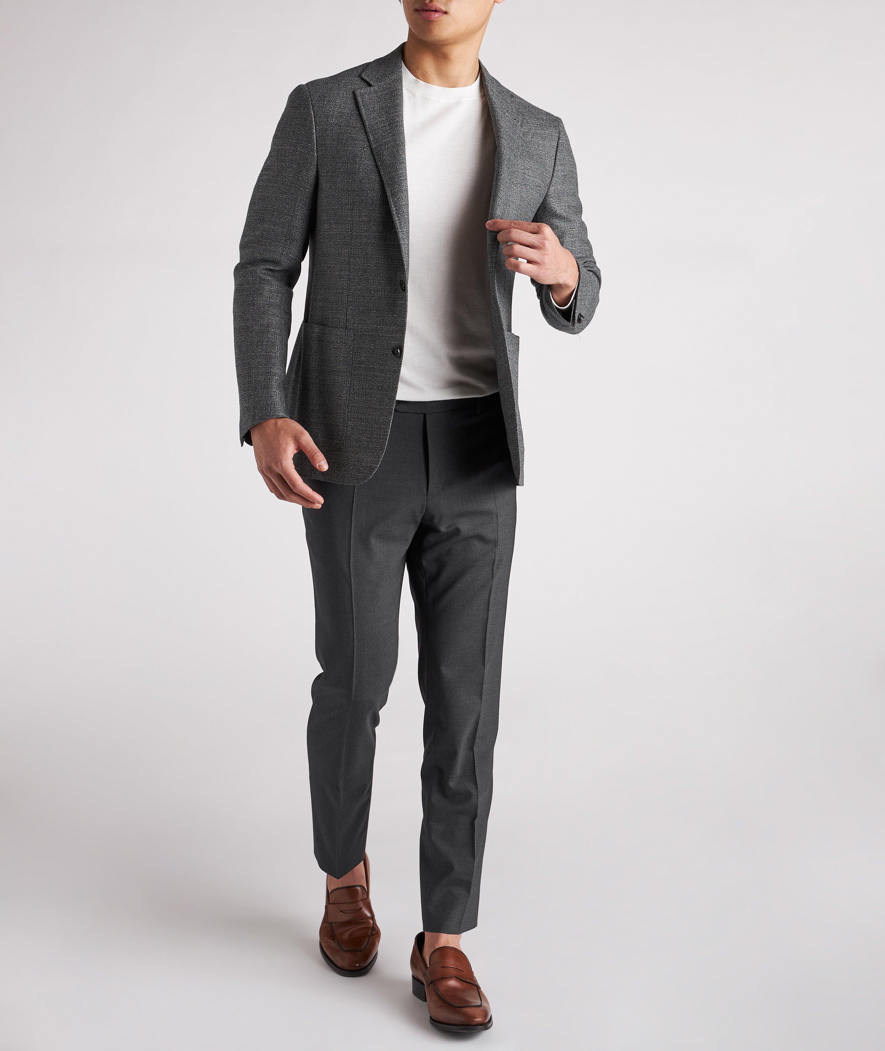 Grey Wool Stretch Dress Pant