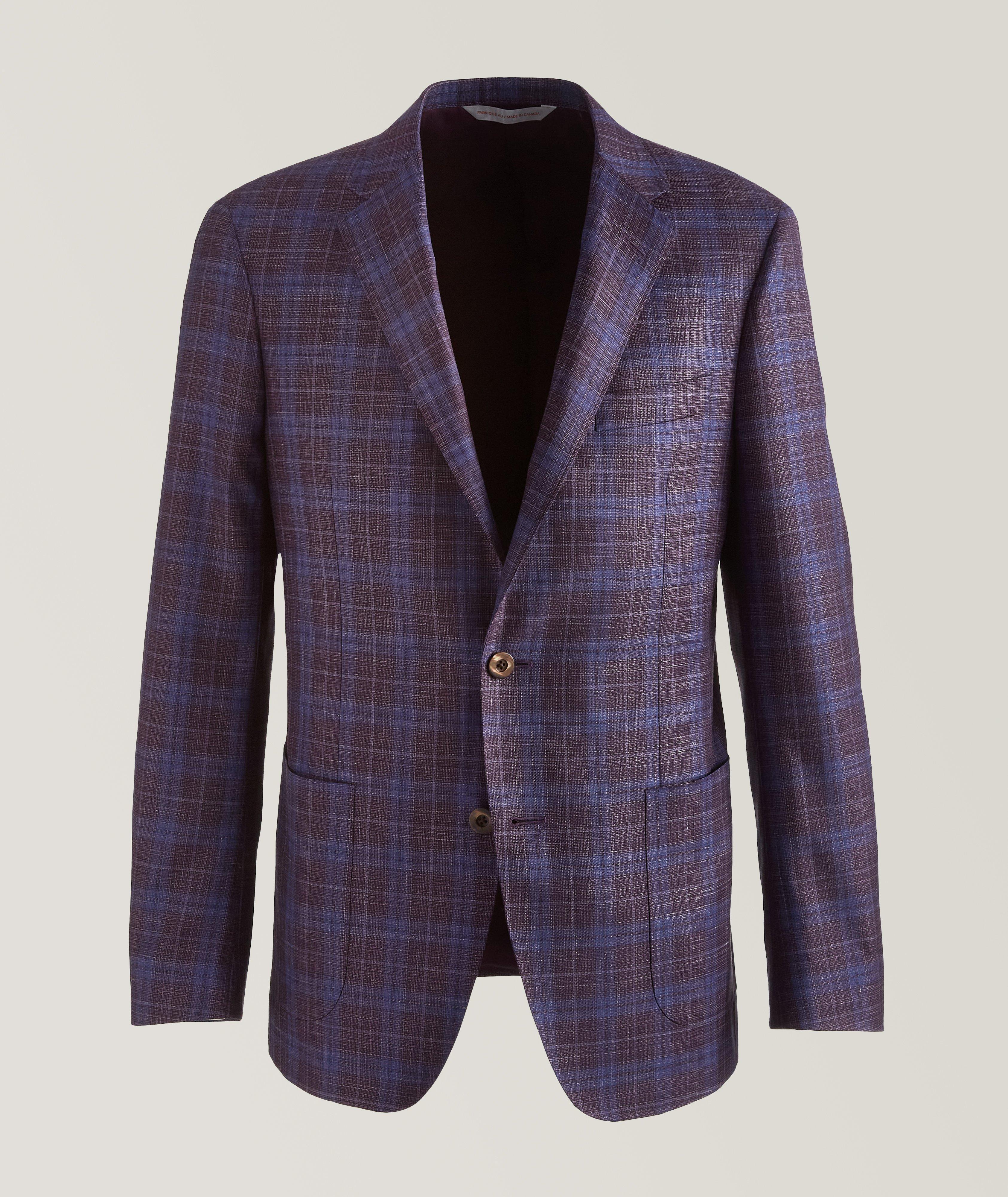 Cosmo Windowpane Wool, Silk, & Linen Sport Jacket image 0