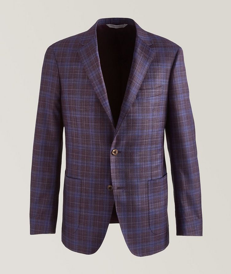 Cosmo Windowpane Wool, Silk, & Linen Sports Jacket image 0