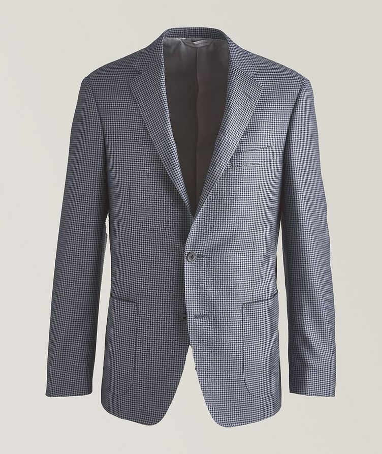 Cosmo Houndstooth Wool, Silk, And Linen Sports Jacket image 0