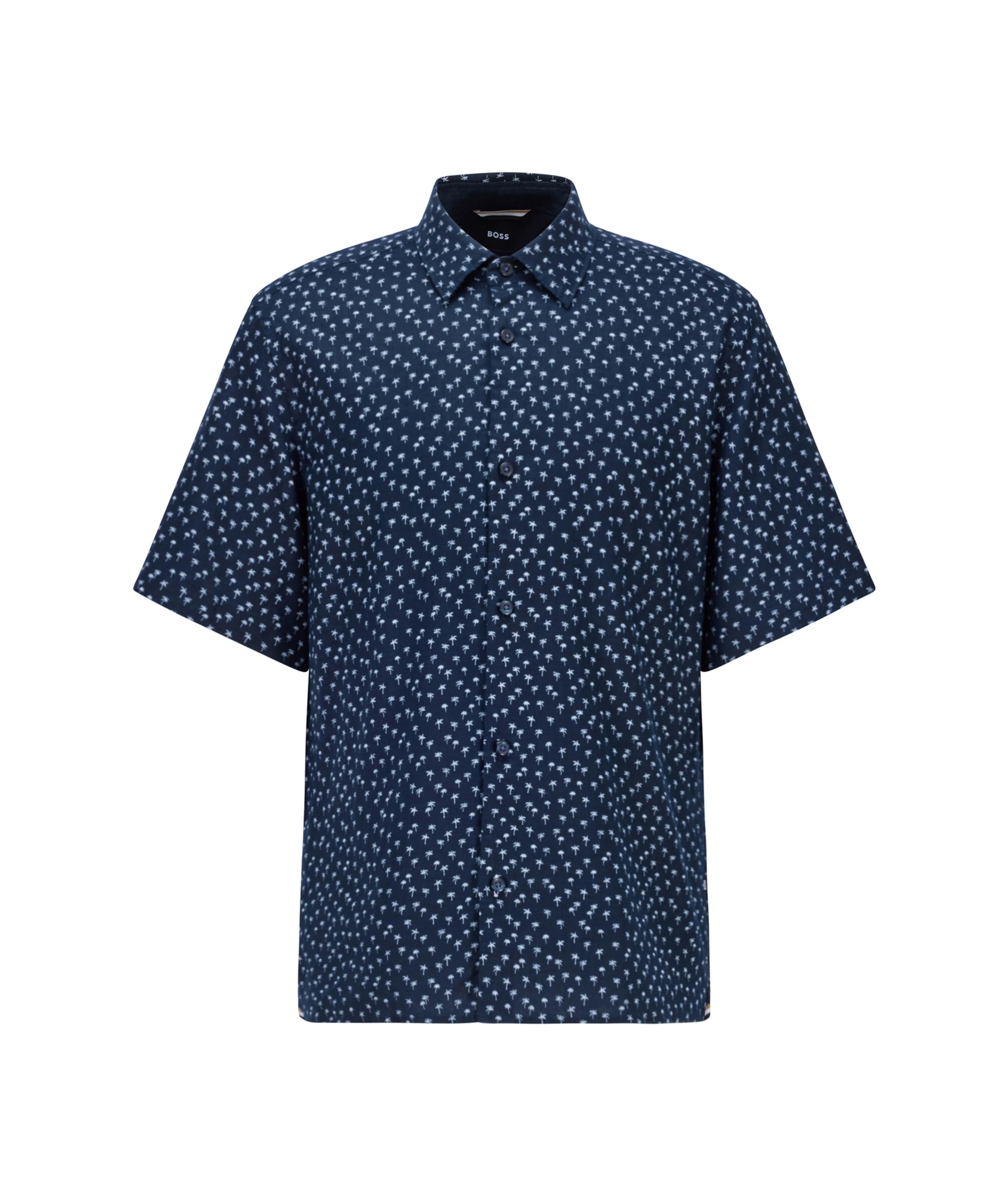 Printed Linen Short Sleeve Shirt image 0