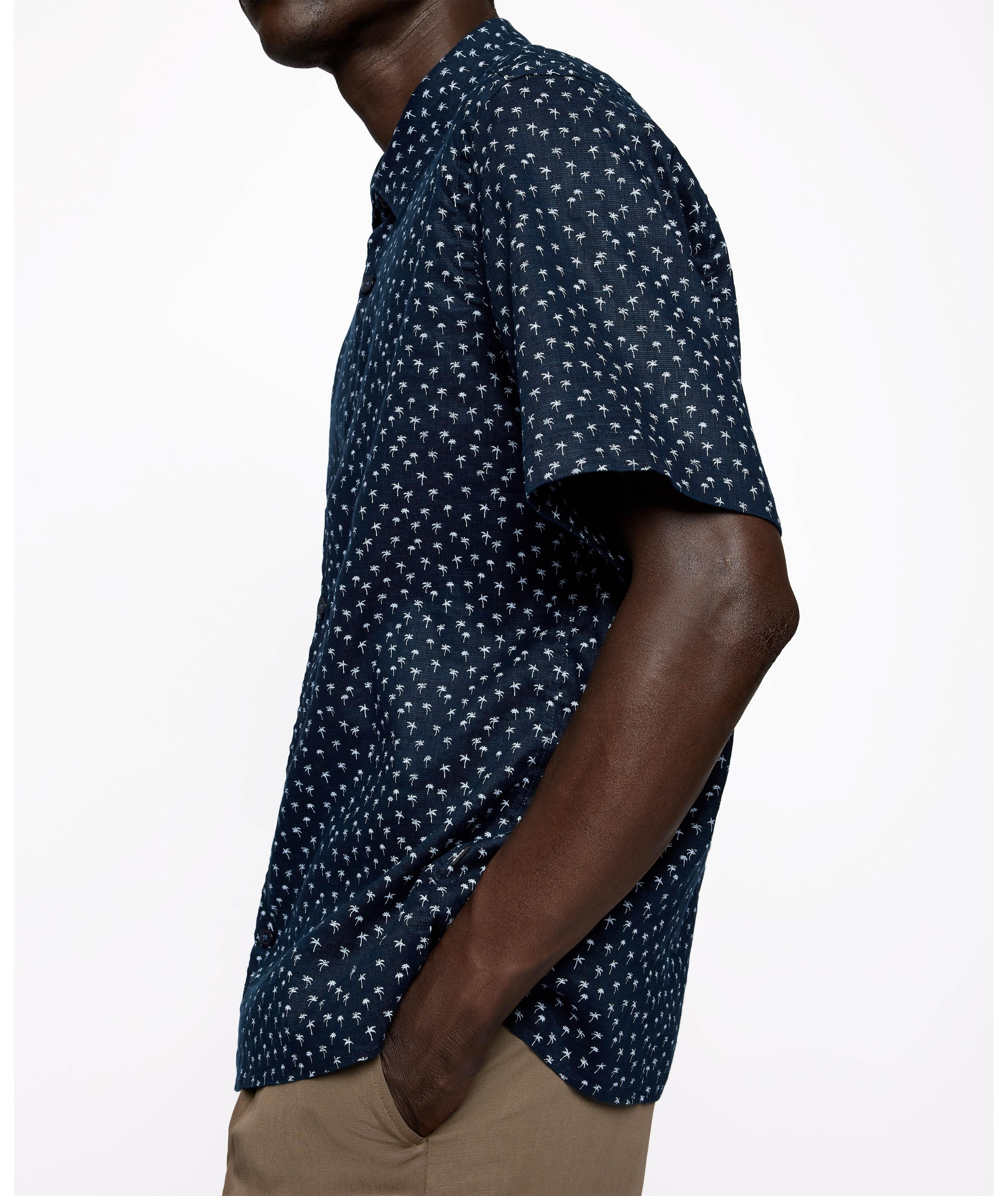 Printed Linen Short Sleeve Shirt image 3