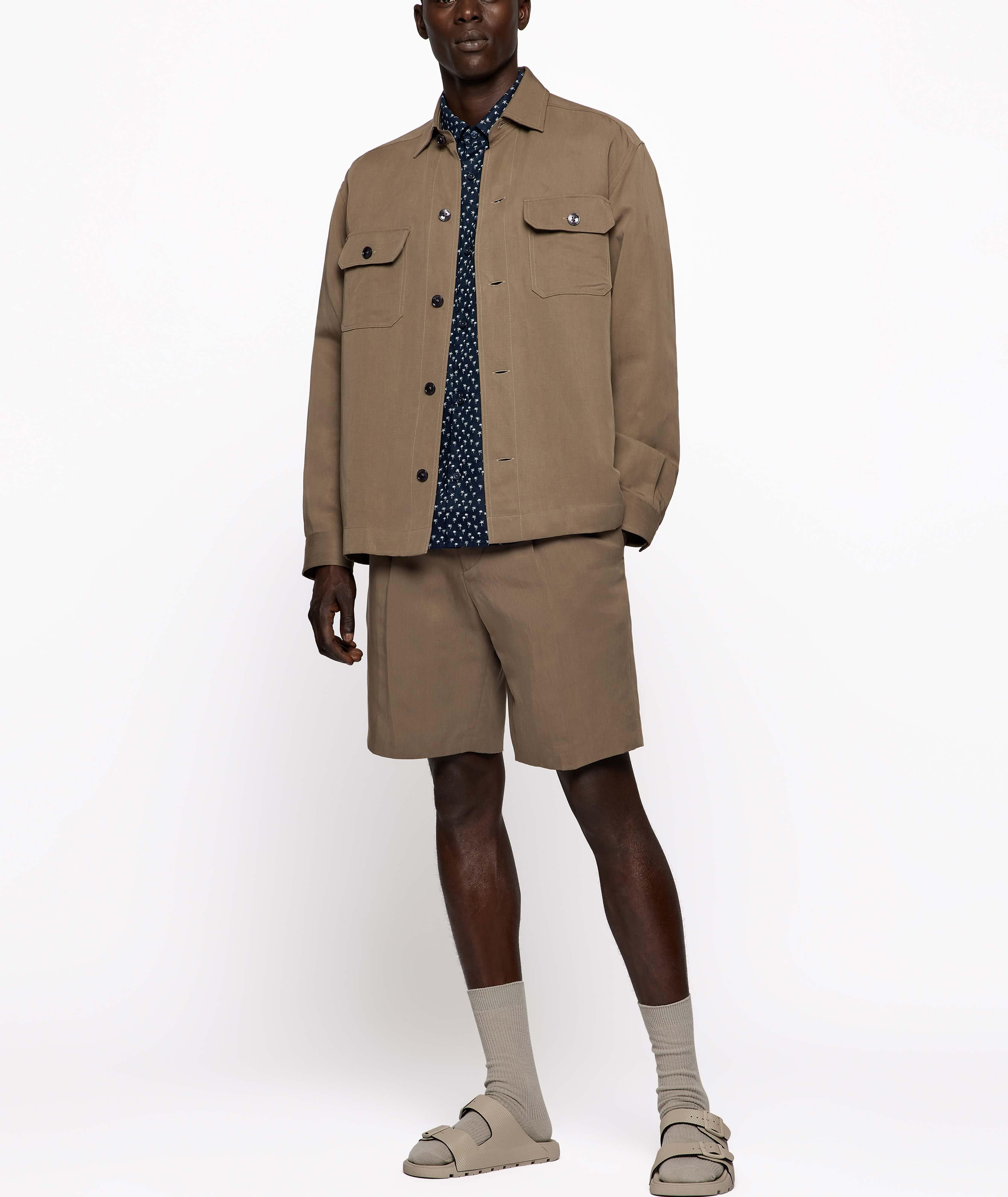 Printed Linen Short Sleeve Shirt image 5