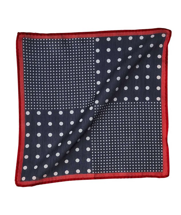 Polka Dots Silk-Wool Pocket Square picture 1