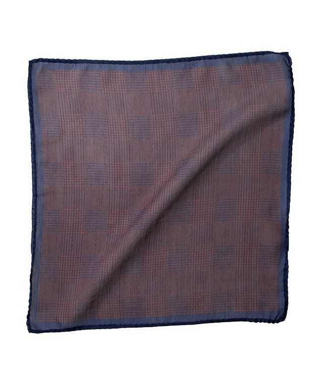 Glen Check Silk-Wool Pocket Square picture 1