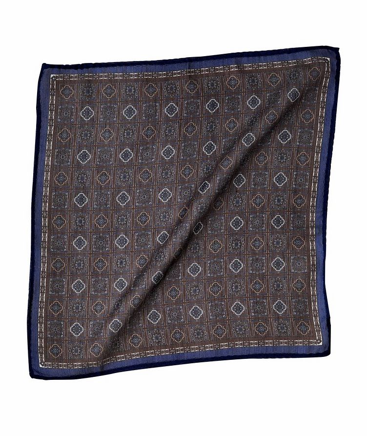 Medallion Silk-Wool Pocket Square image 0