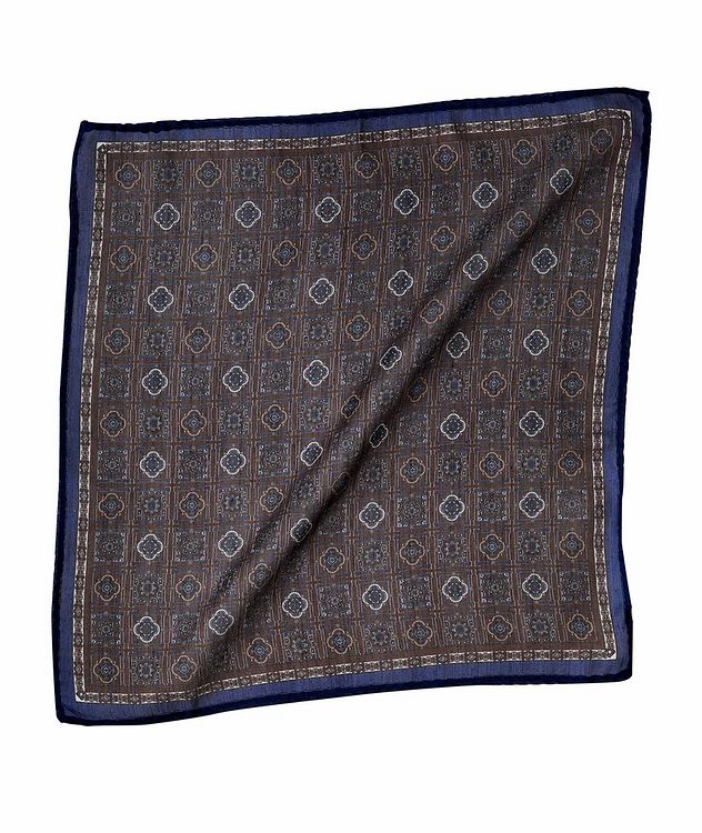 Medallion Silk-Wool Pocket Square picture 1