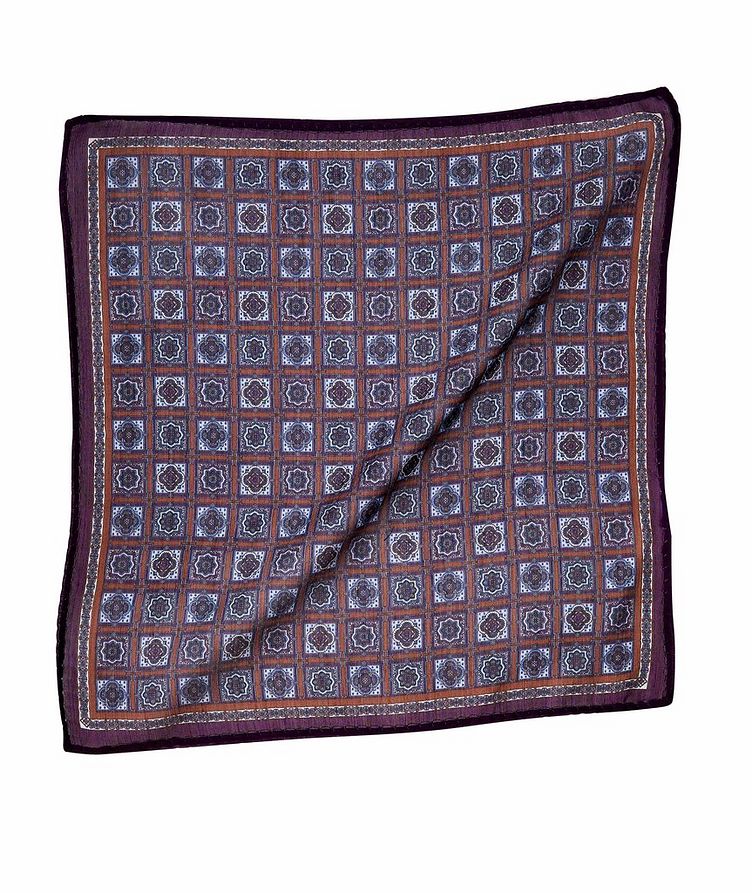 Mouchoir de poche en soie et laine à motif image 0