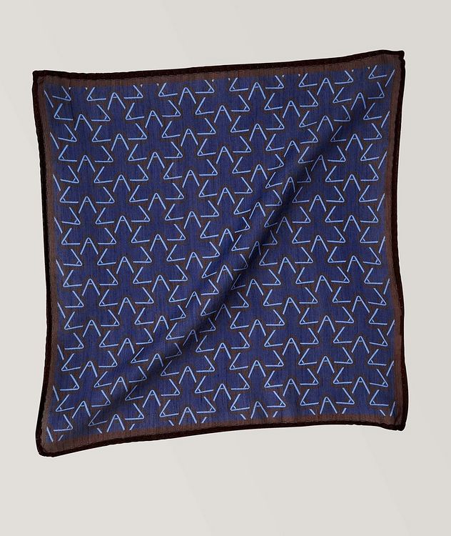 Geometric Silk-Wool Pocket Square picture 1