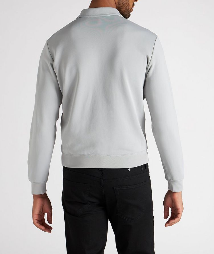 Long-Sleeve Half-Zip Cotton-Blend Polo image 2