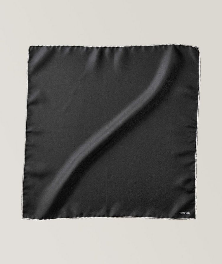 Silk Solid Black Pocket Square image 0
