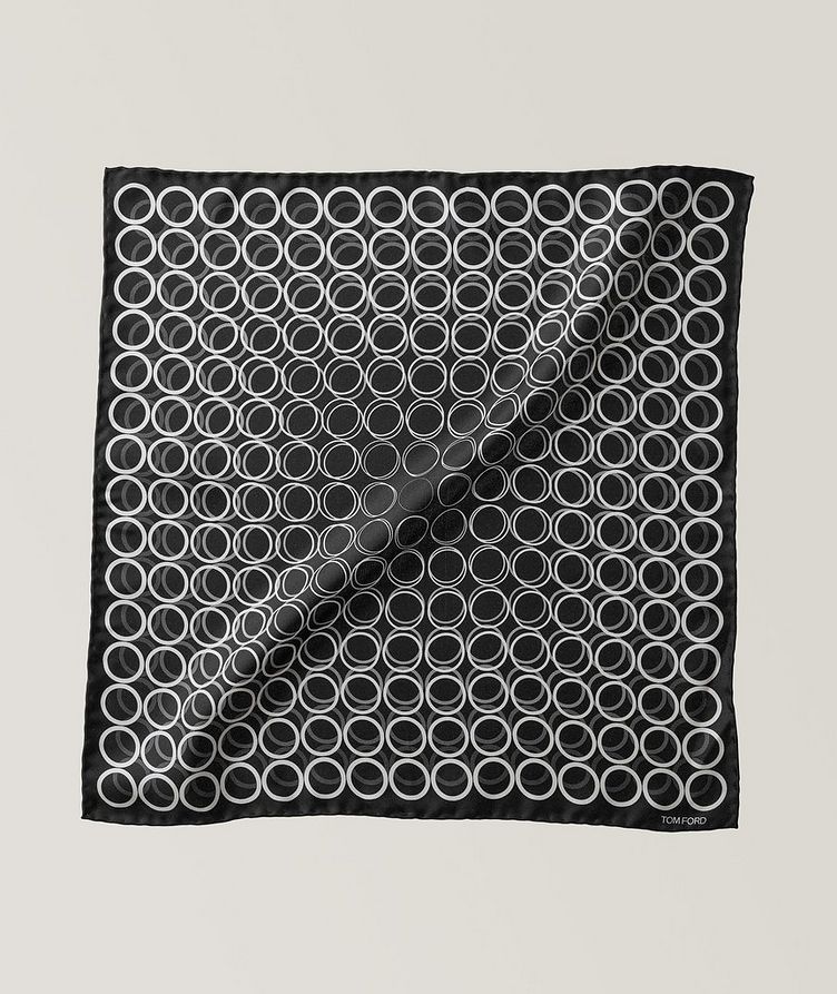 Silk Geometric Print Pocket Square image 0