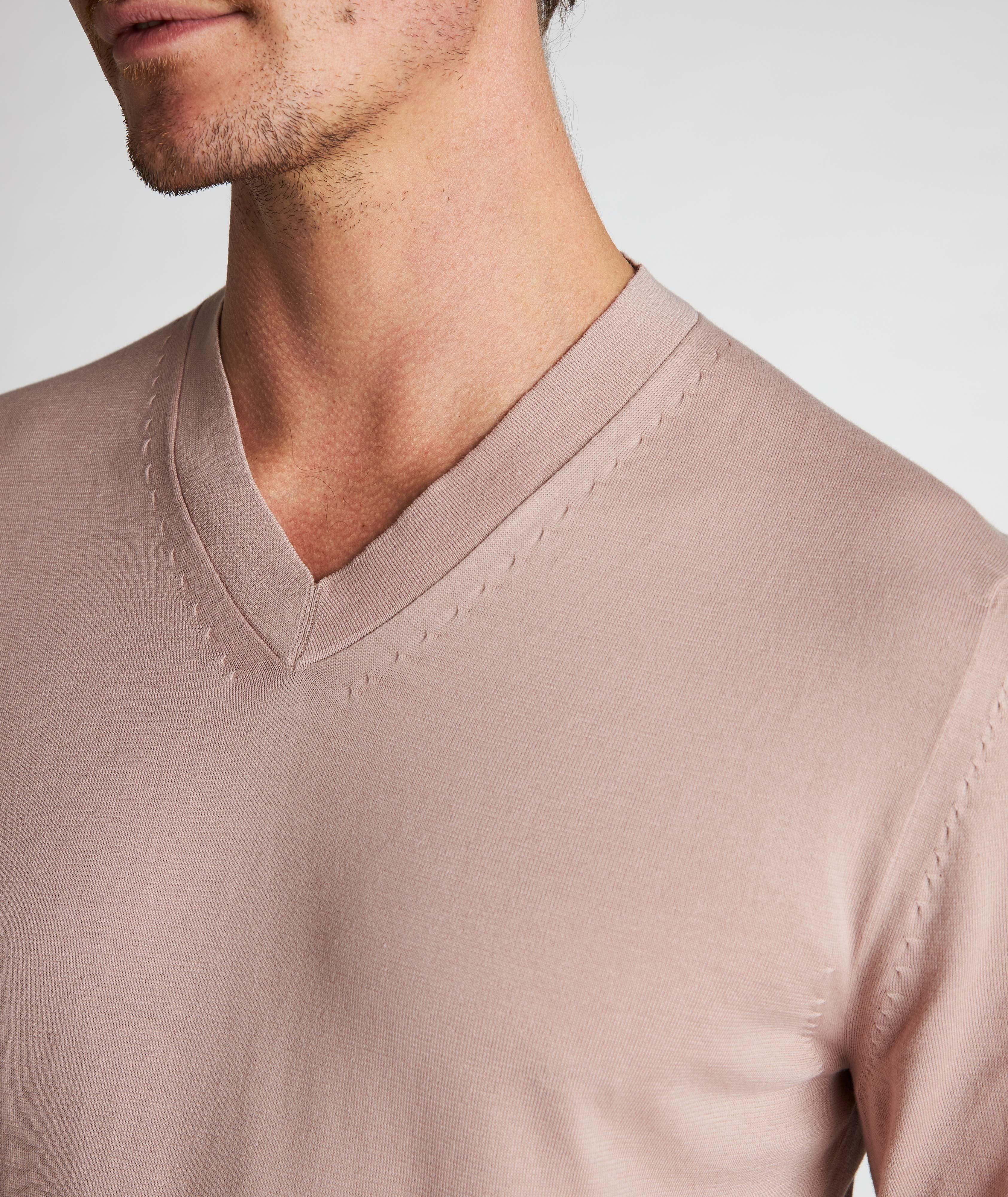 Pull en coton à encolure en V image 3