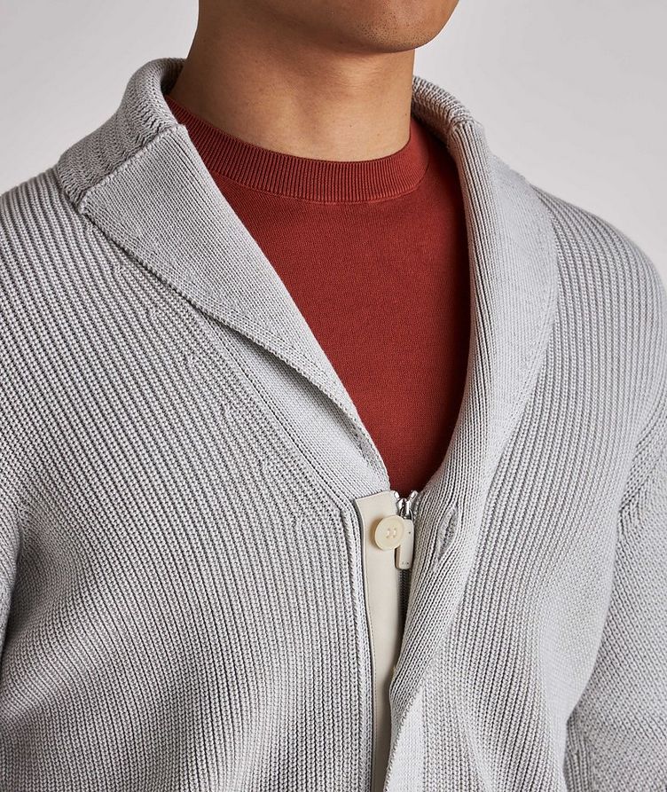 Cotton-Silk Shawl Collar Cardigan image 4