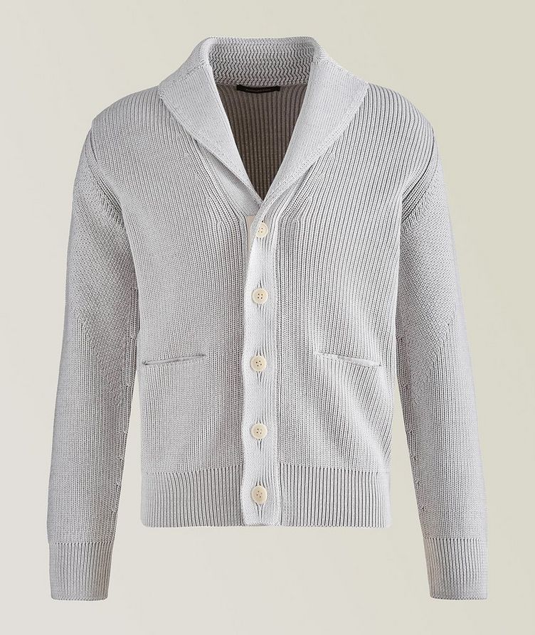 Cotton-Silk Shawl Collar Cardigan image 0