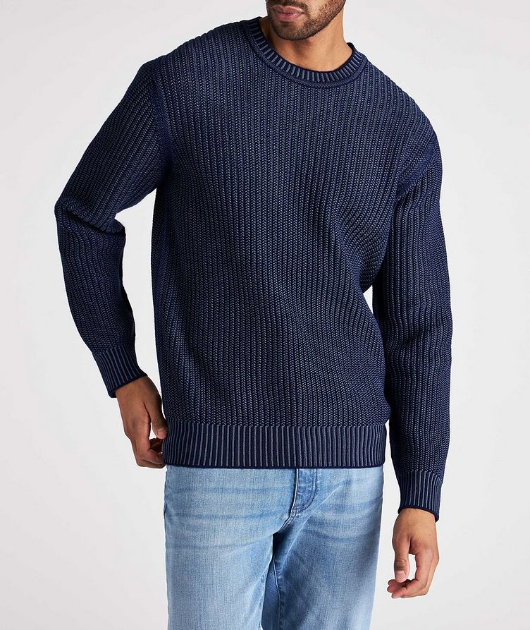 Ribbed Cashmere-Cotton Crewneck Sweater image 1
