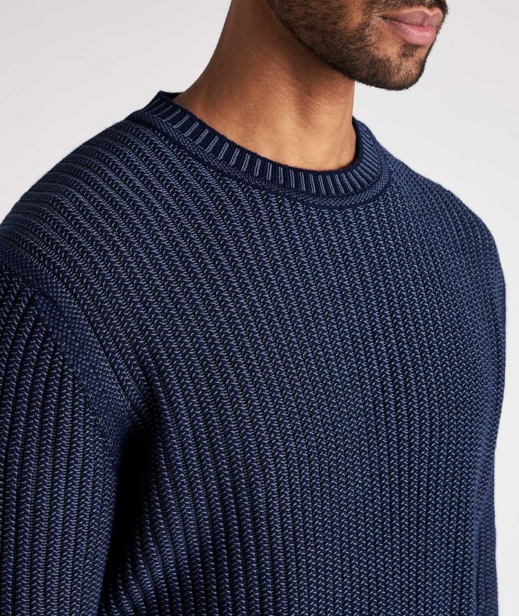 Ribbed Cashmere-Cotton Crewneck Sweater image 3