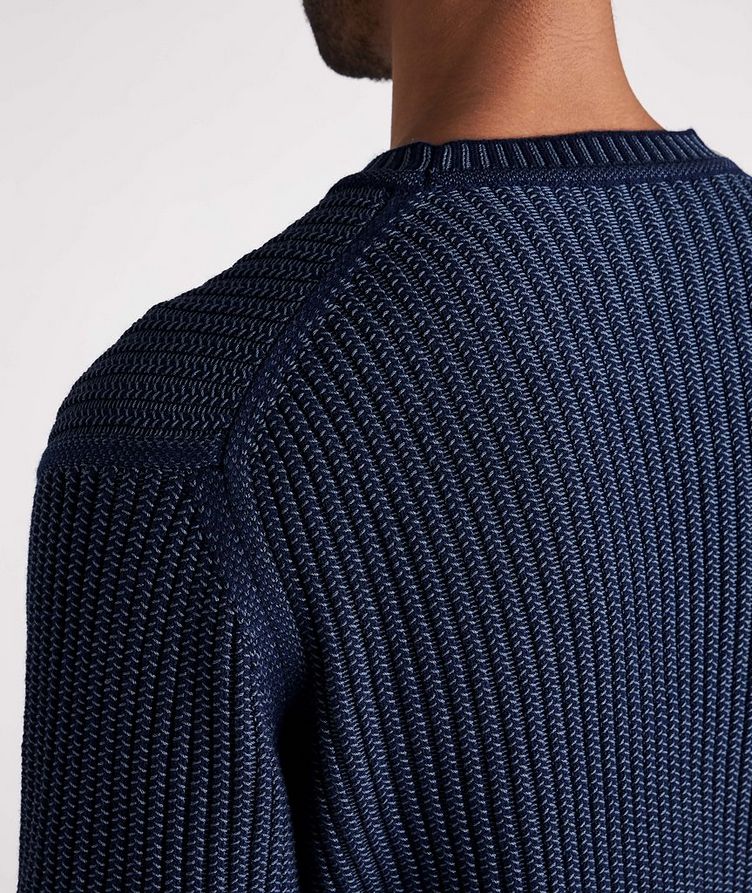 Ribbed Cashmere-Cotton Crewneck Sweater image 4