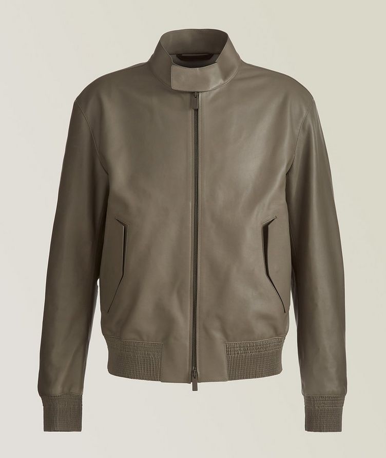 Lambskin Leather Solid Blouson Jacket image 0