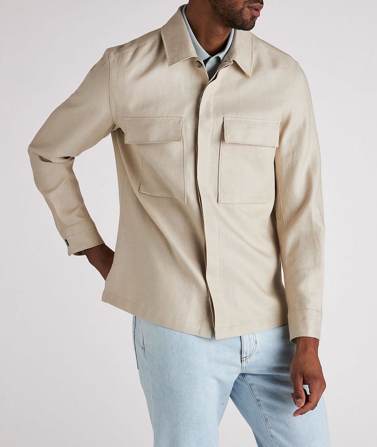 Double Layer Linen Twill Overshirt image 1