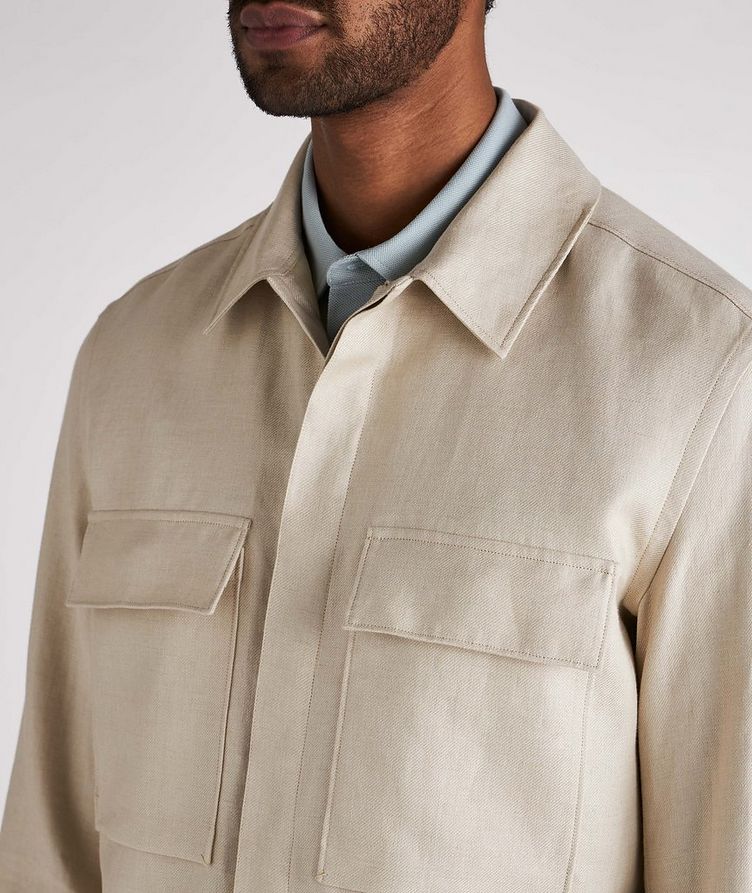 Double Layer Linen Twill Overshirt image 3