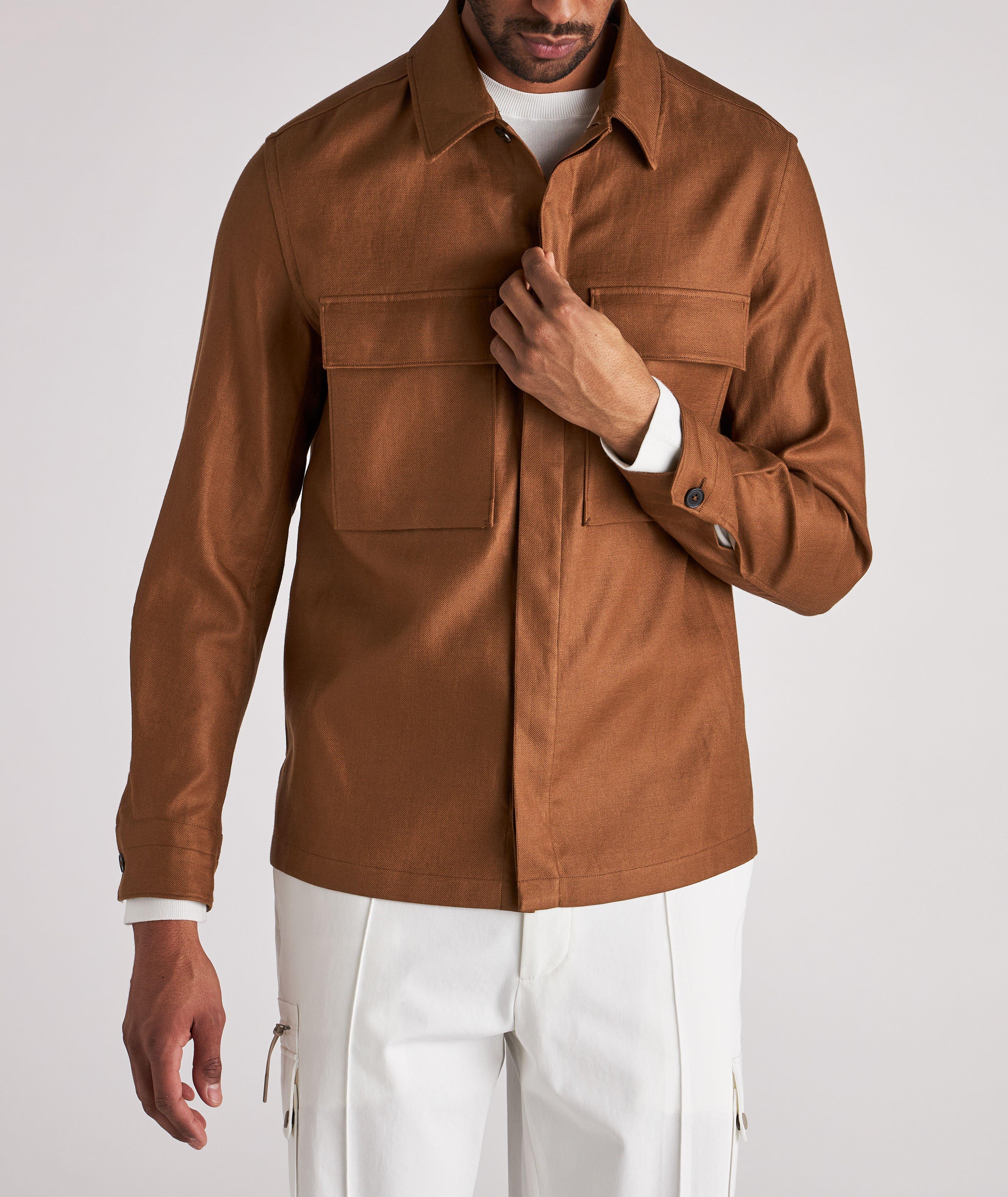 Double Layer Linen Twill Overshirt image 1