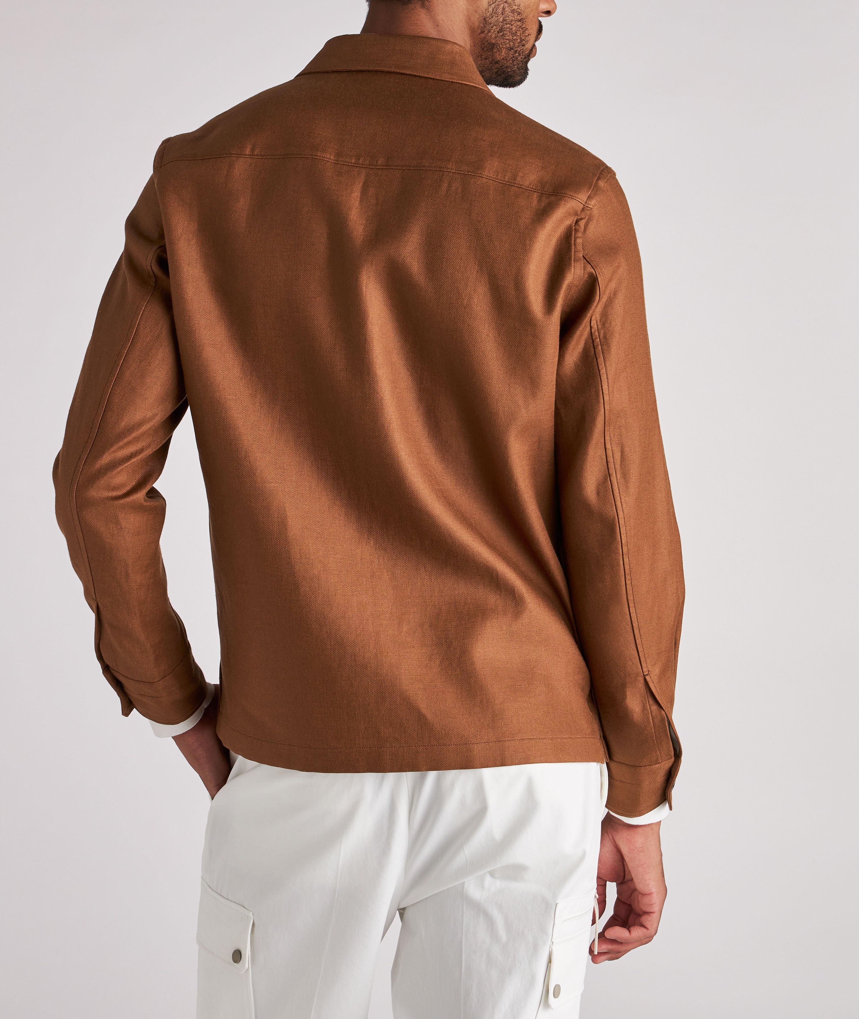 Double Layer Linen Twill Overshirt image 2