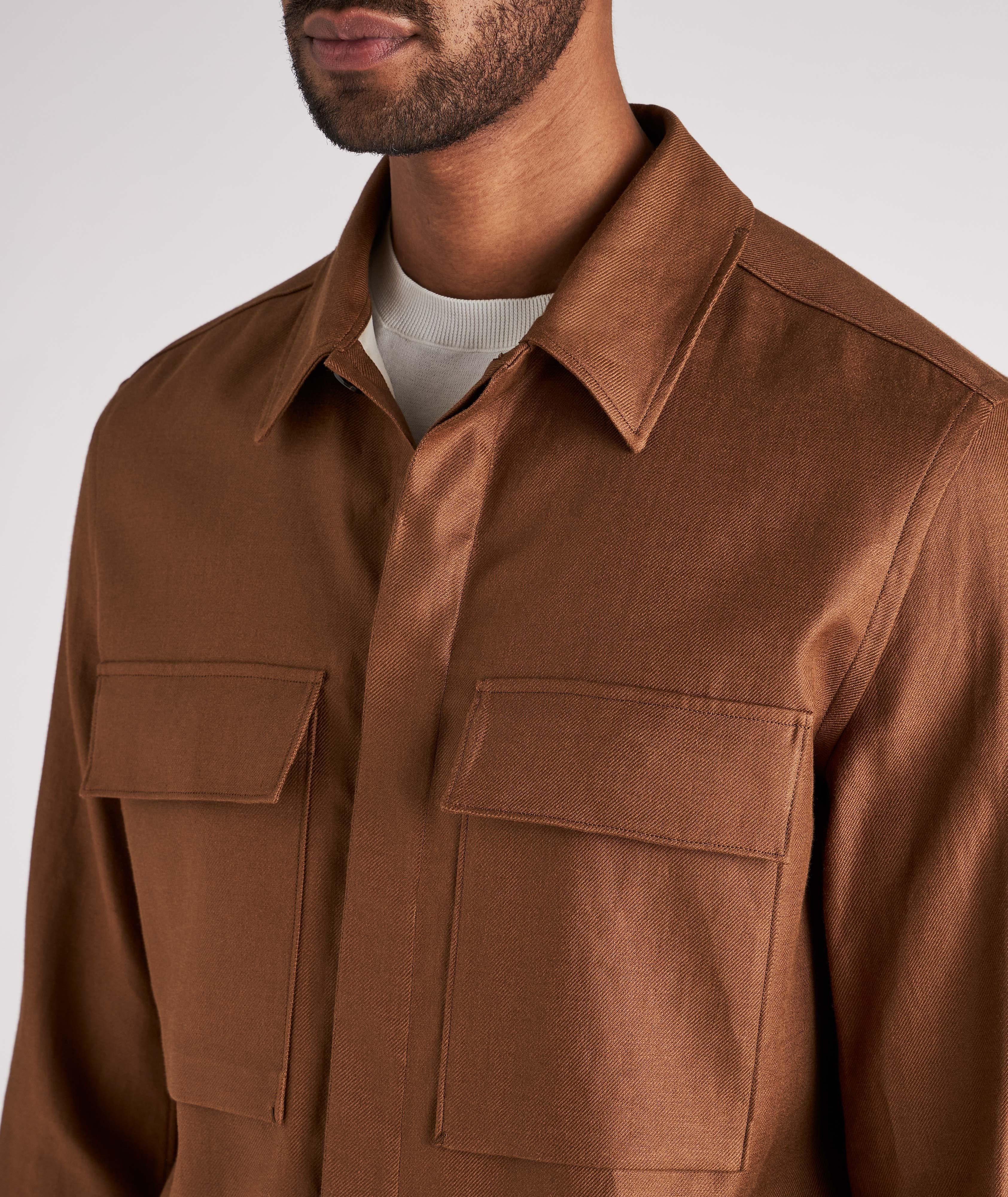 Double Layer Linen Twill Overshirt image 3