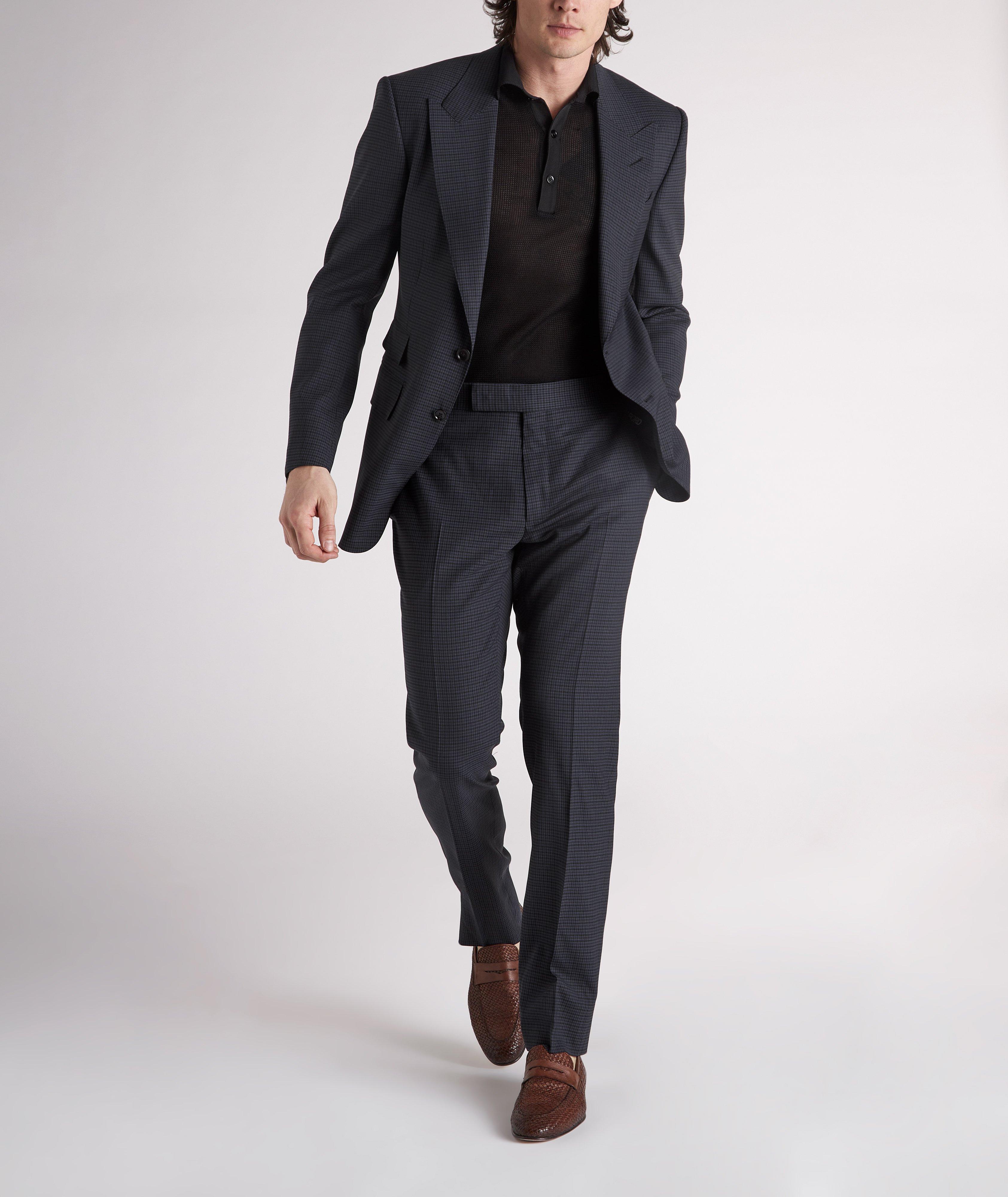 Shelton Mini Check Natural Stretch Wool Suit image 1