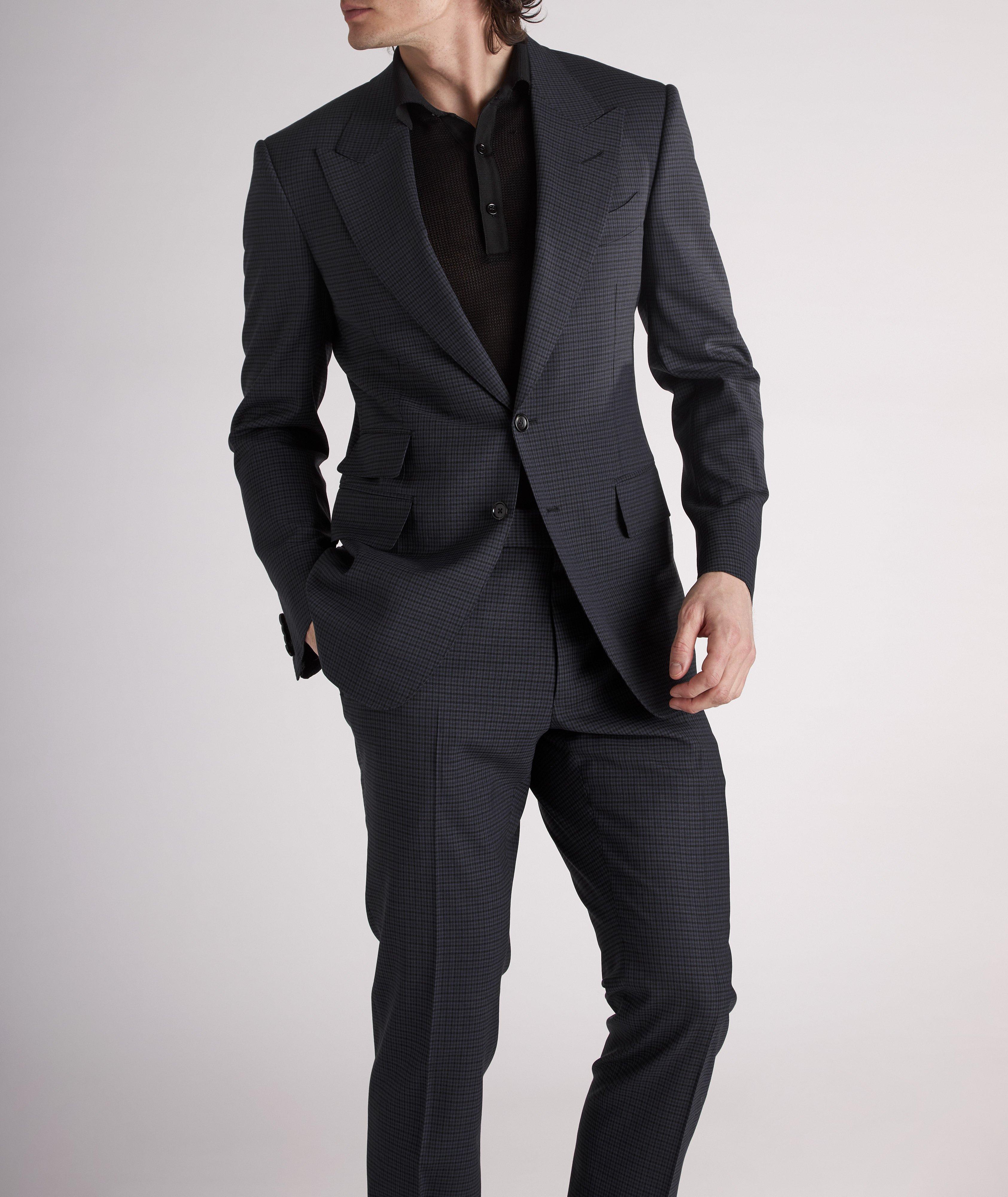Shelton Mini Check Natural Stretch Wool Suit image 2
