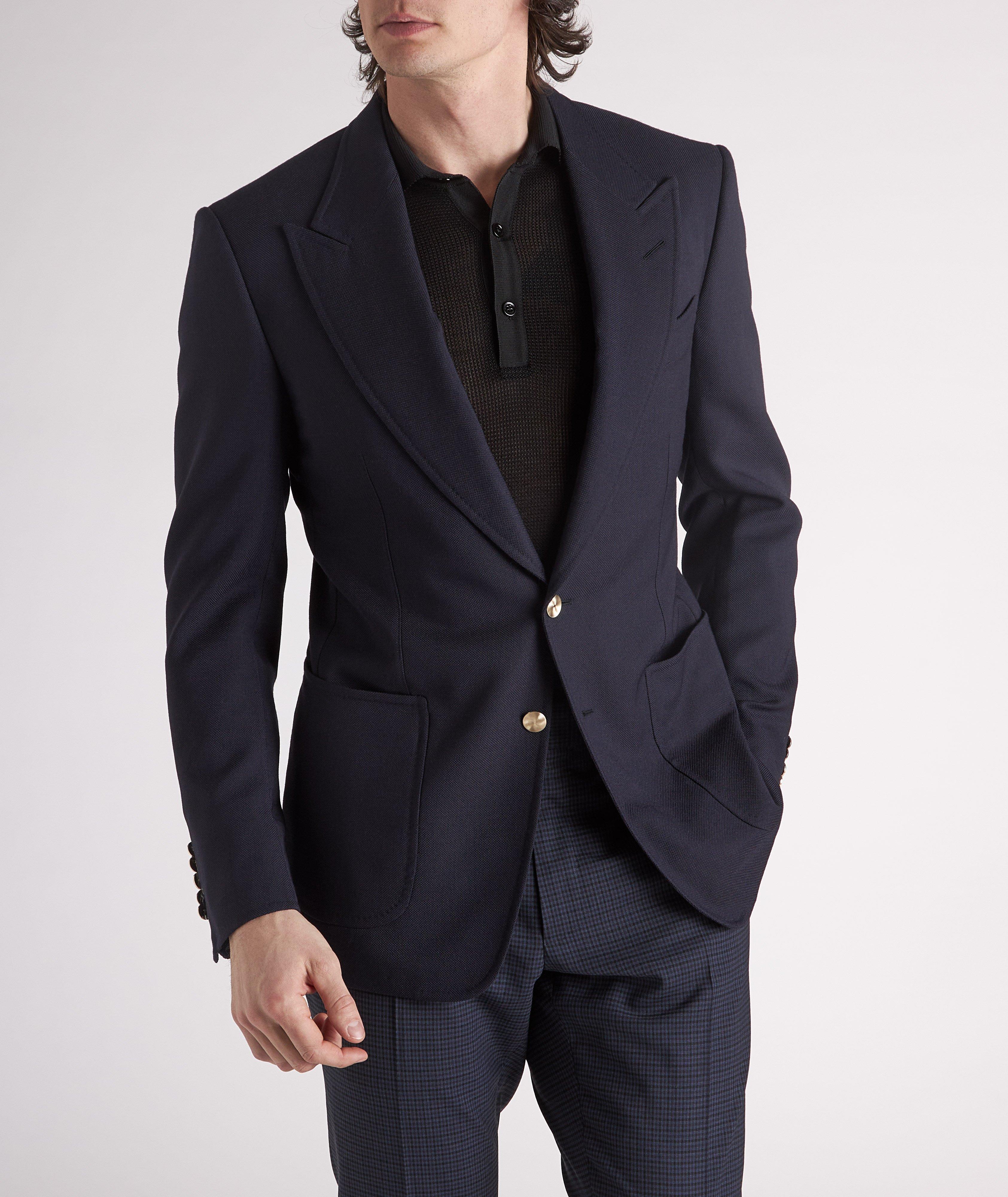 Wool and mohair suit jacket in black - Prada