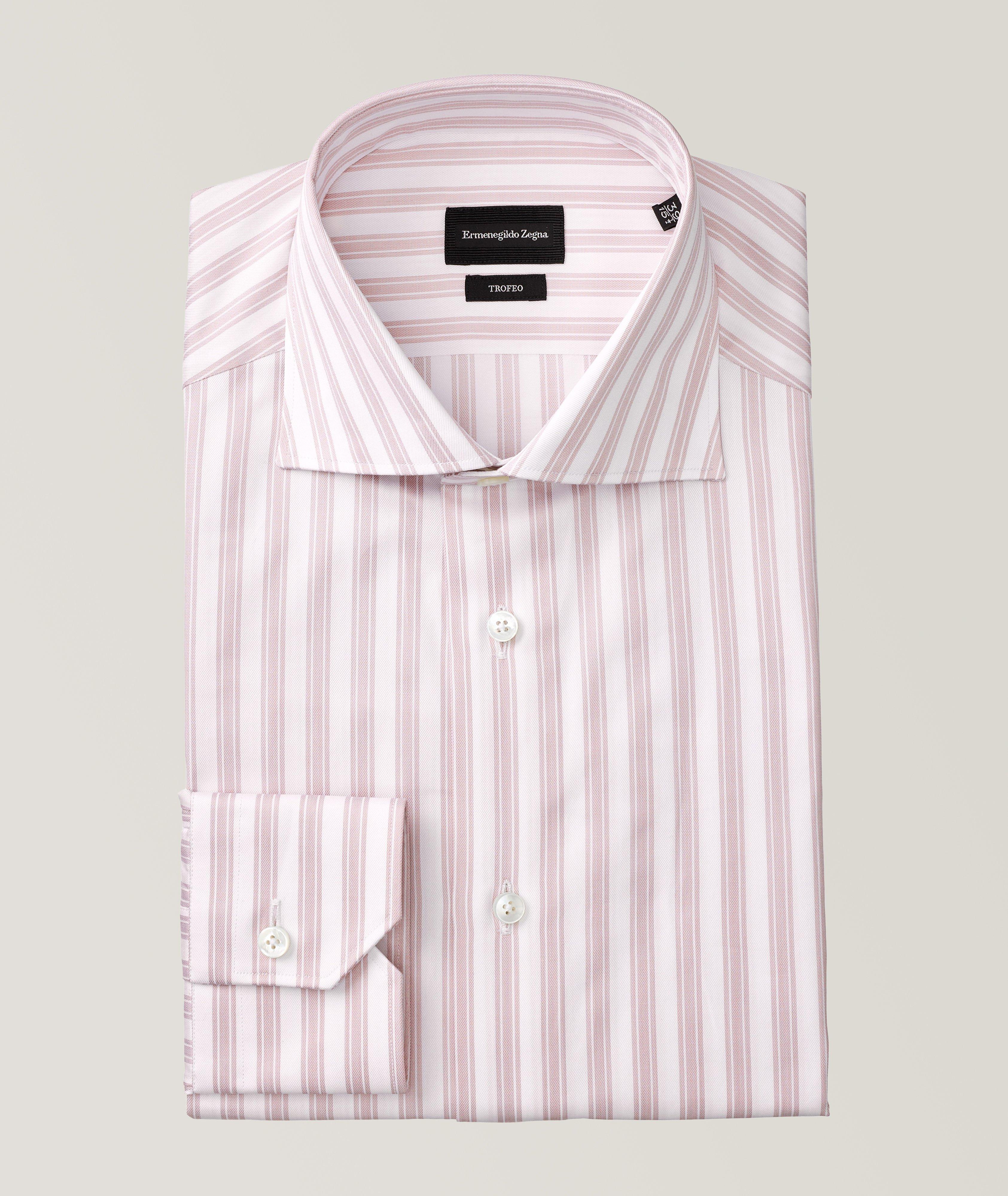 Slim-Fit Striped Trofeo Cotton Dress Shirt image 0