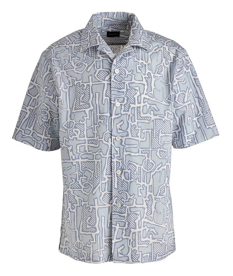 Chemise en coton à motif abstrait et à manches courtes image 0