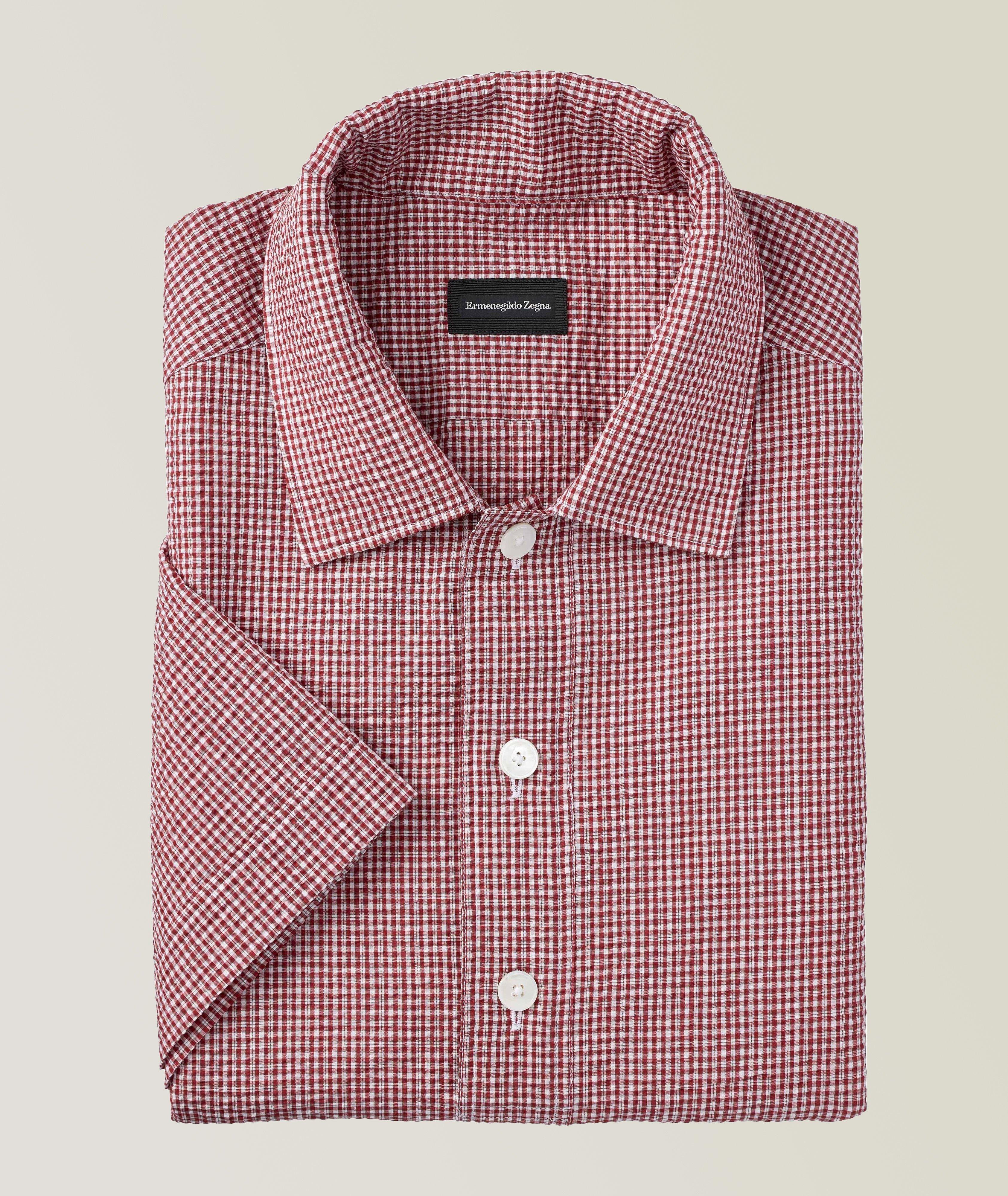 Chemise décontractée à carreaux vichy et à manches courtes image 0